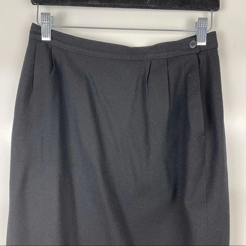 Vintage Pendleton Black Wool Pencil Skirt Sz 8